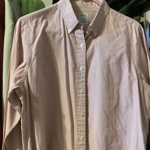 Brooks Brothers red and white windowpane plaid Button-Down‎ Shirt, long sleeve